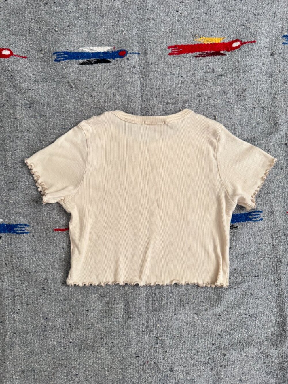Lisa Says Gah Cotton Baby Rib Tee Cream Size S - Picture 2 of 4